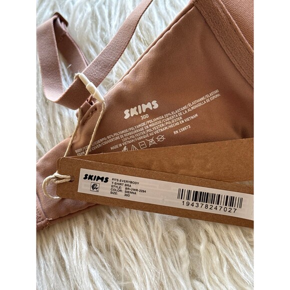 Skims Fits Everybody T-Shirt Bra Sienna Size 30D - Picture 8 of 8